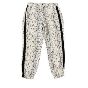 Pam & Gela Snake Print Jogger Pants Cropped Size Medium